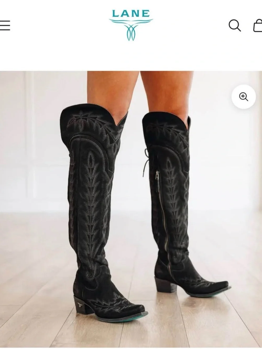 Black Suede Over-the-Knee Western Boots